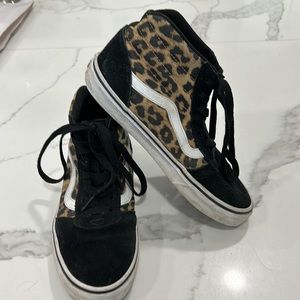 Vans Old Skool SK-Hi Top Leopard Canvas Suede‎ Women’s Size 7.5